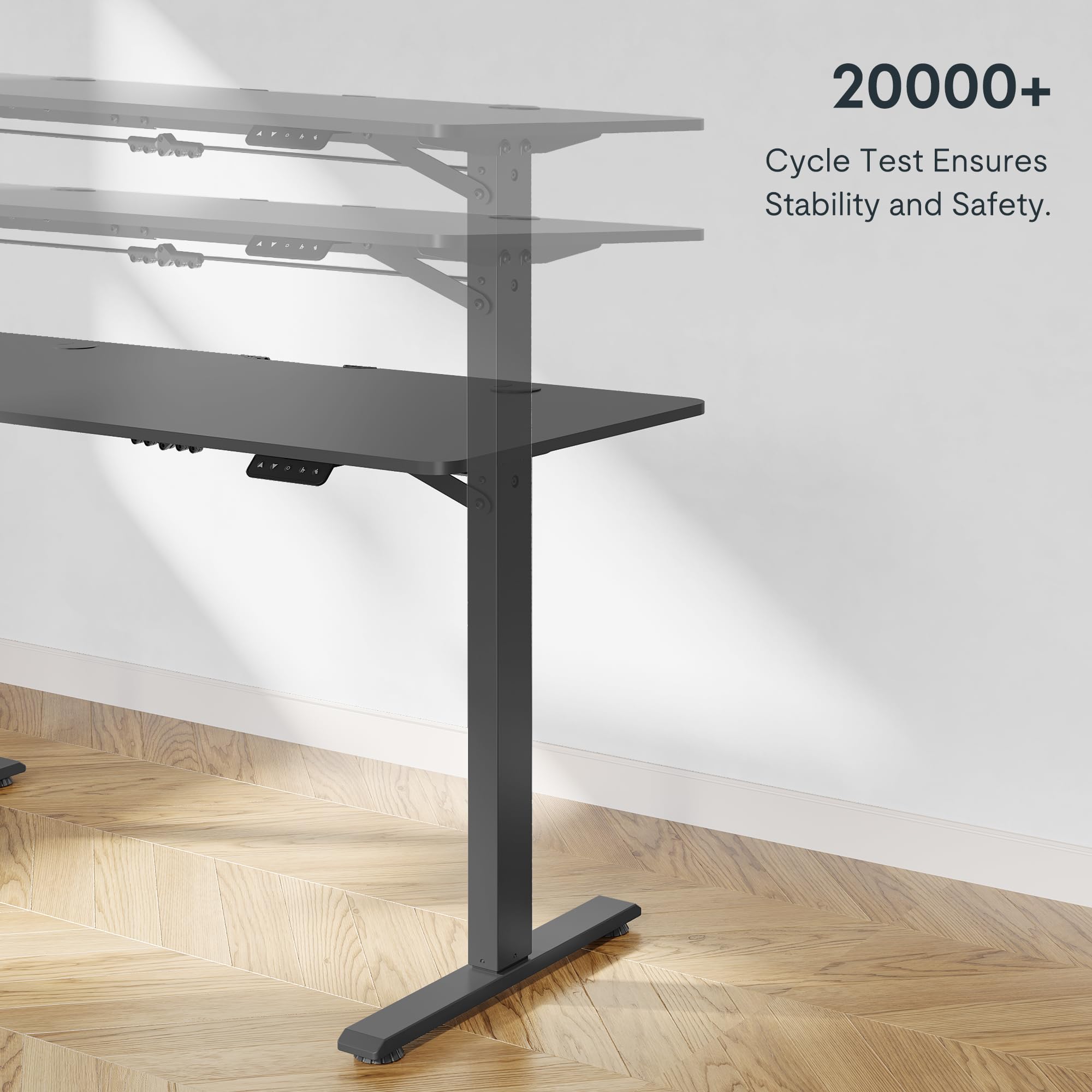 FLEXISPOT 140x60cm Scrivania Regolabile in Altezza, Scrivania Elettrica, Scrivania Regolabile Elettrica, Scrivania da Ufficio e Casa, Standing Desk,Nera