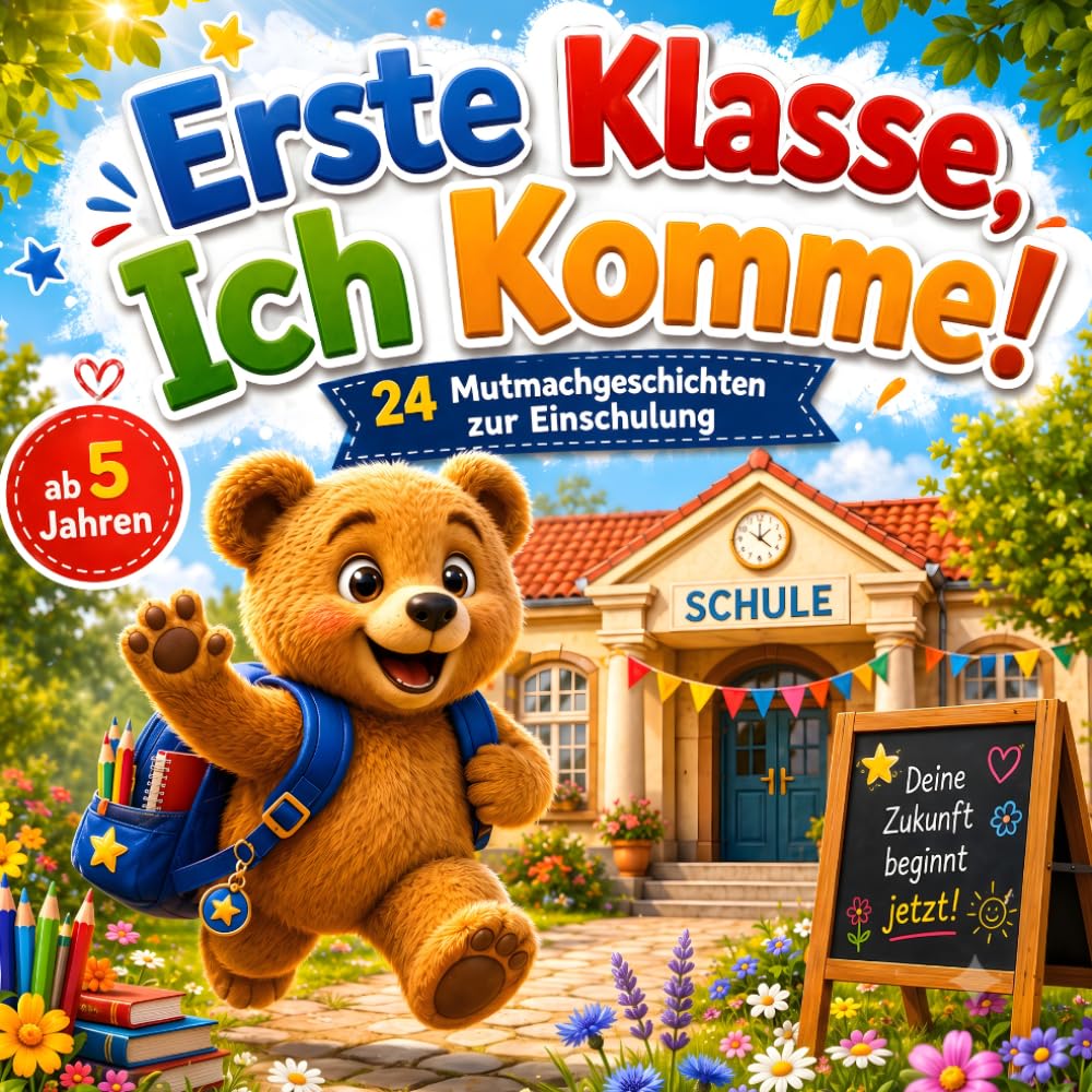 Erste Klasse, ich komme!: 24 interaktive Mutmachgeschichten zur Einschulung mit spielerischen Mitmachseiten für einen starken Schulstart
