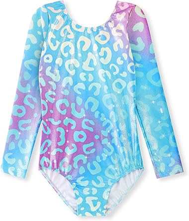 HOZIY Long Sleeve Leotards for Girls Gymnastics Kids Toddler Tumbling Outfits Floral Unicorn Galaxy Rainbow Stripe Pattern