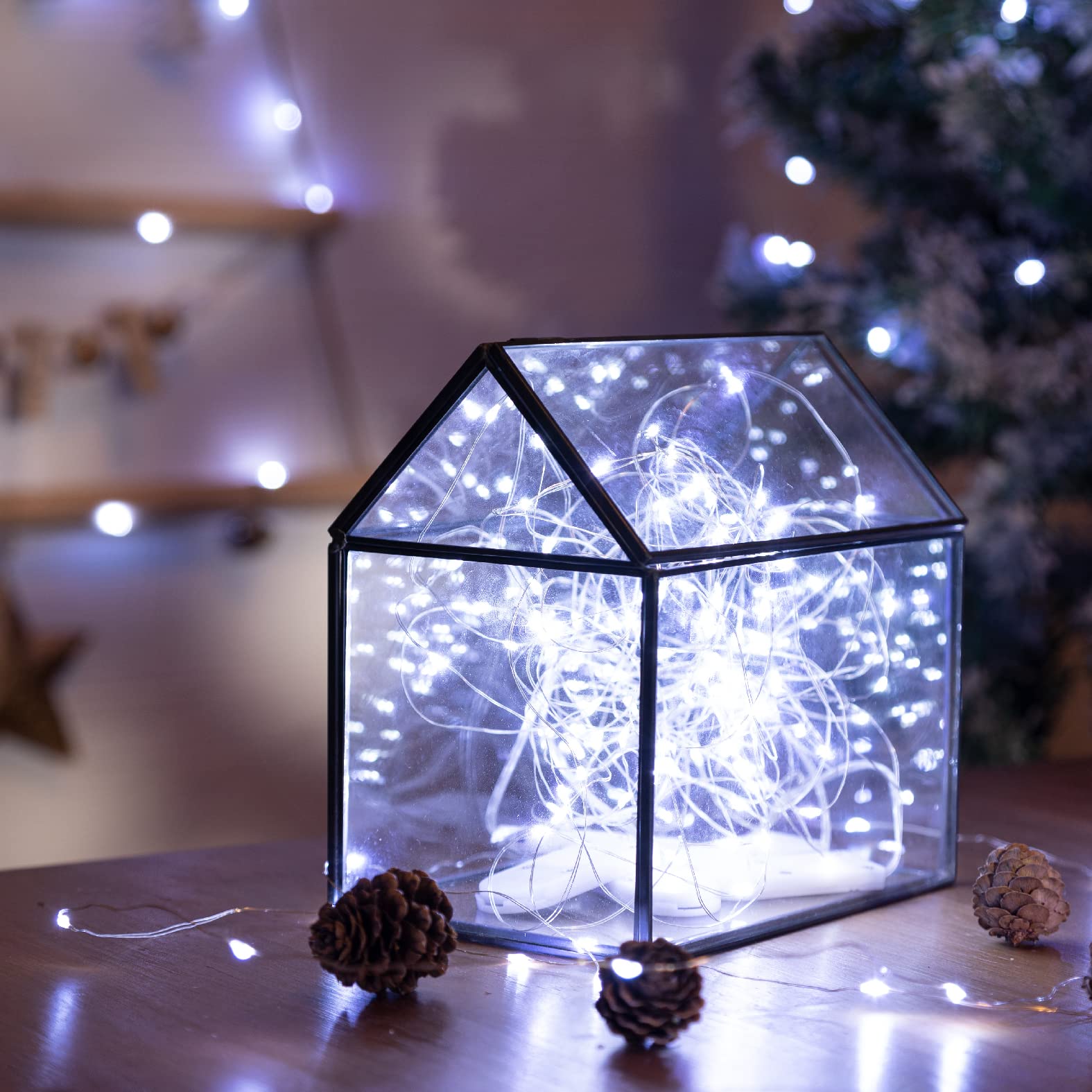 Confezione da 12 lucine a LED alimentate a batteria, impermeabili, filo argentato, 20 fili sottili in rame, luci pastello, per fai da te, matrimoni, feste, camera da letto, patio, Pasqua,