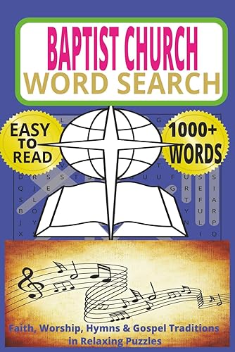 Baptist Church Word Search Puzzle Book: 55+ Large Print Word