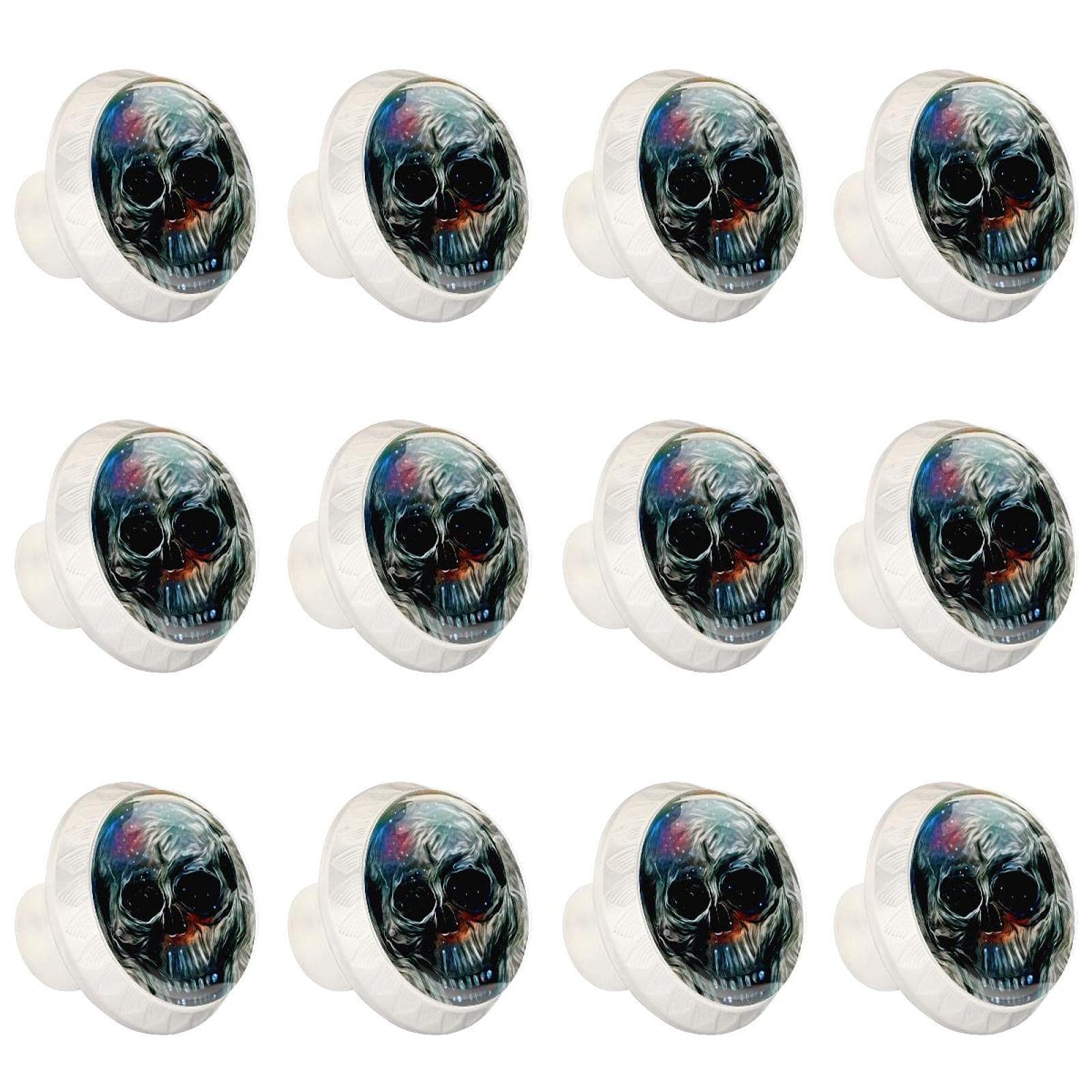 Boutons d'armoires de cuisine tiroirs de placard commode crâne x12