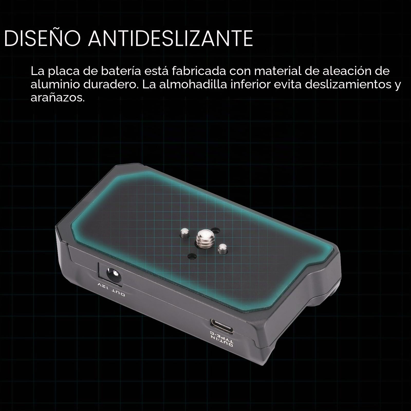 Tilta Placa de batería F970 V2 compatible con baterías NP-F Diseño antideslizante - Negro TA-BTP2-F970-B