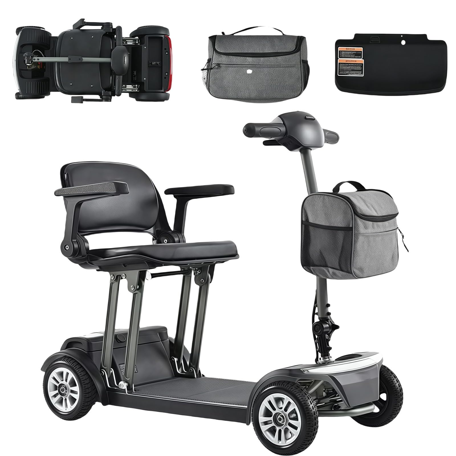 Scooter Pieghevole per Mobilità Sportiva Scooter per Anziani con fari Anteriori a LED Facile da Piegare Freni elettromagnetici per Tutti i Terreni