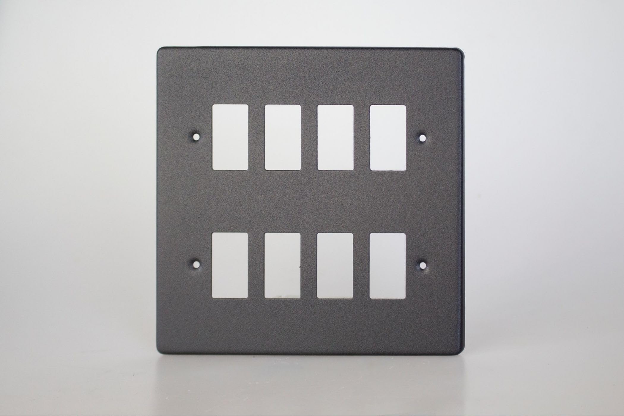 Varilight XDYPG8.MB PowerGrid Matt Black 8-Gang Grid Plate (Double Twin Plate)