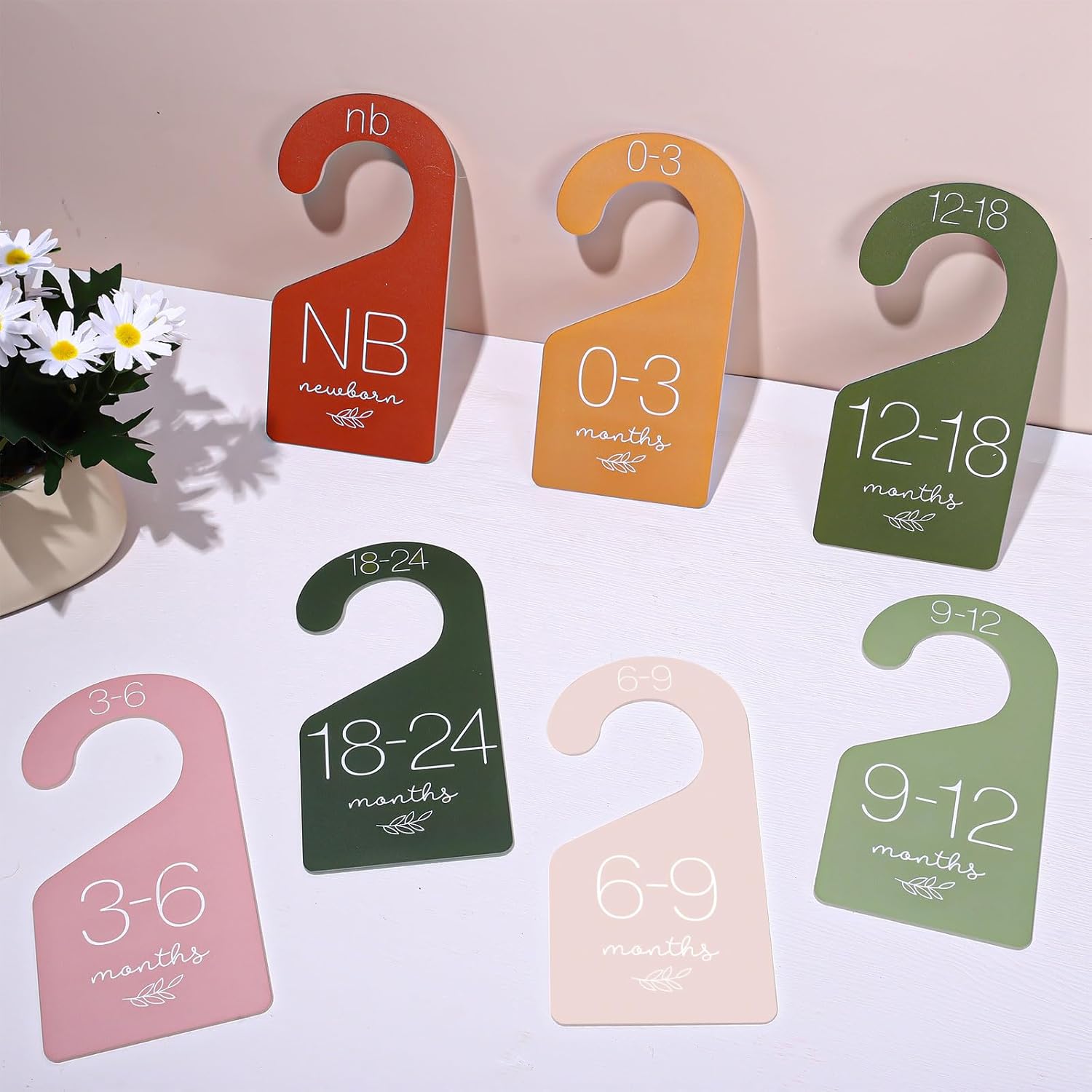 Baby Dividers For Clothes ABOOFAN 7pcs Wooden Baby Closet Dividers Swan Baby Clothing Size Age Baby Clothes Dividers Wardrobe