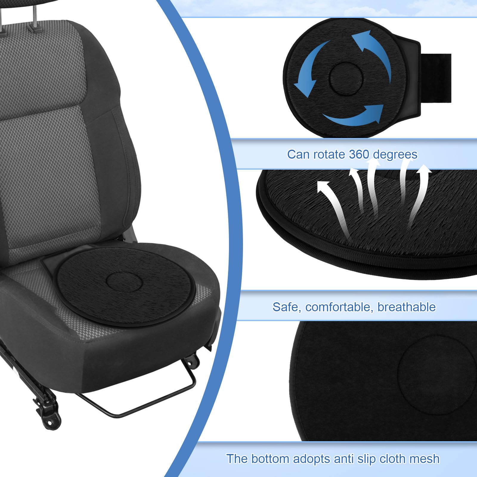 Car Seat 360 Rotation 360 Degree Swivel Seat Cushion For Car