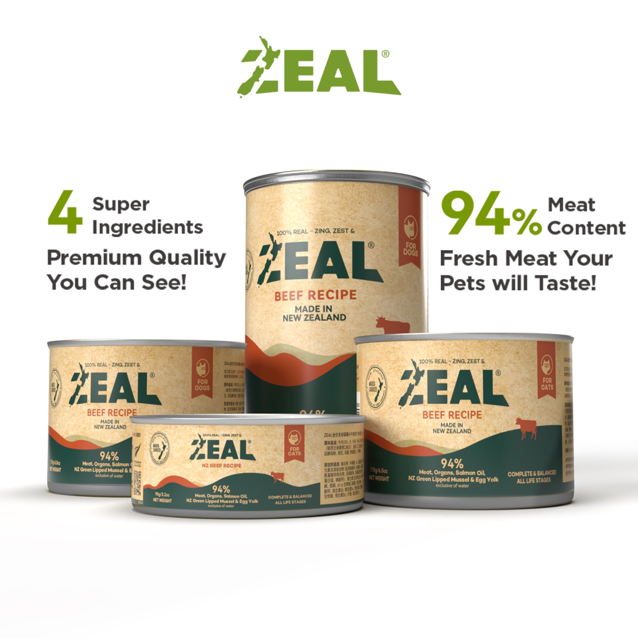 Amazon.com : ZEAL New Zealand Wet Cat Food – High Protein, Grain