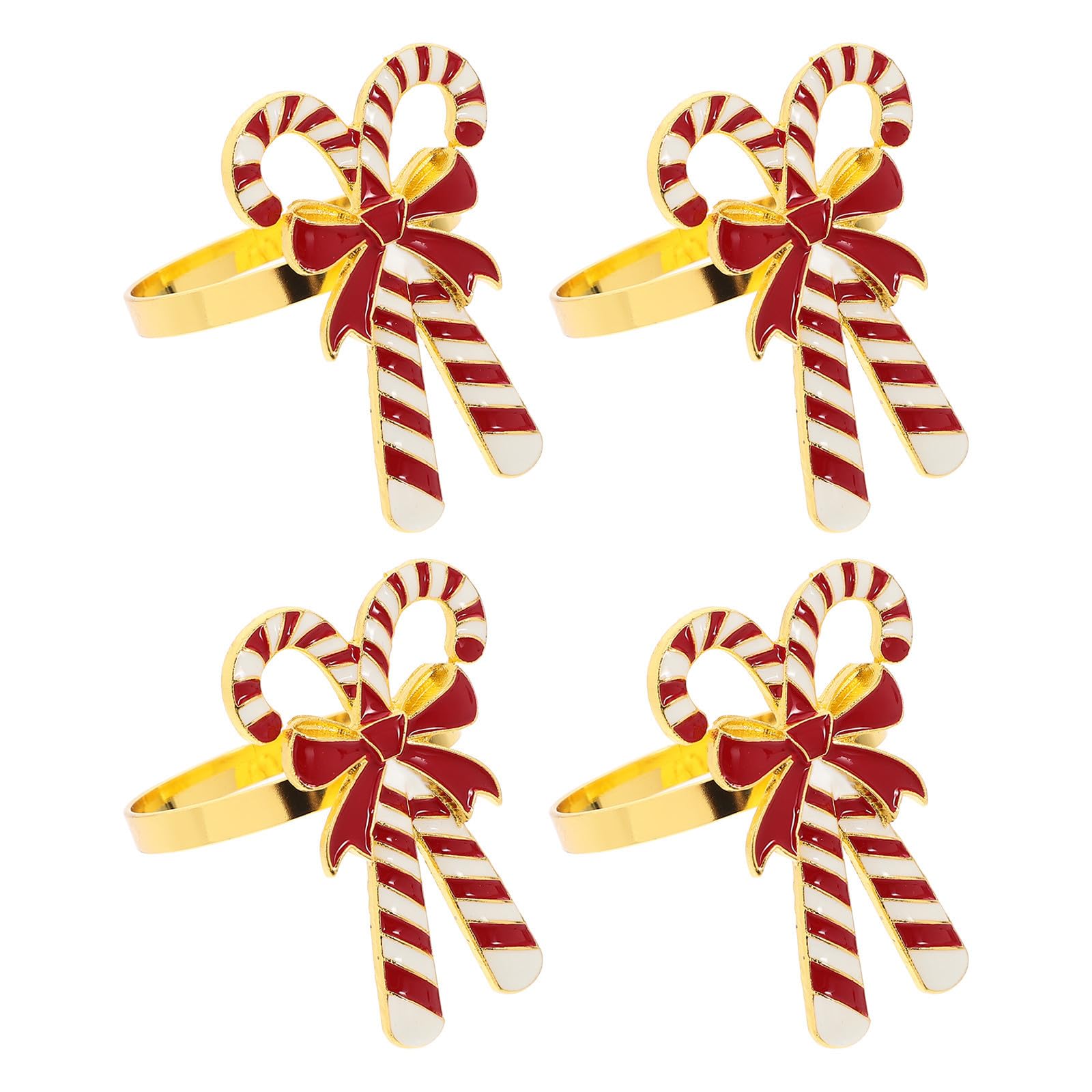 ABOOFAN Weihnachtsserviettenringe 4 Stück aus Legierung mit Dekorativen Schleifen Praktische Serviettenschnallen für Festliche Weihnachtsdeko und Weihnachtsfeiern