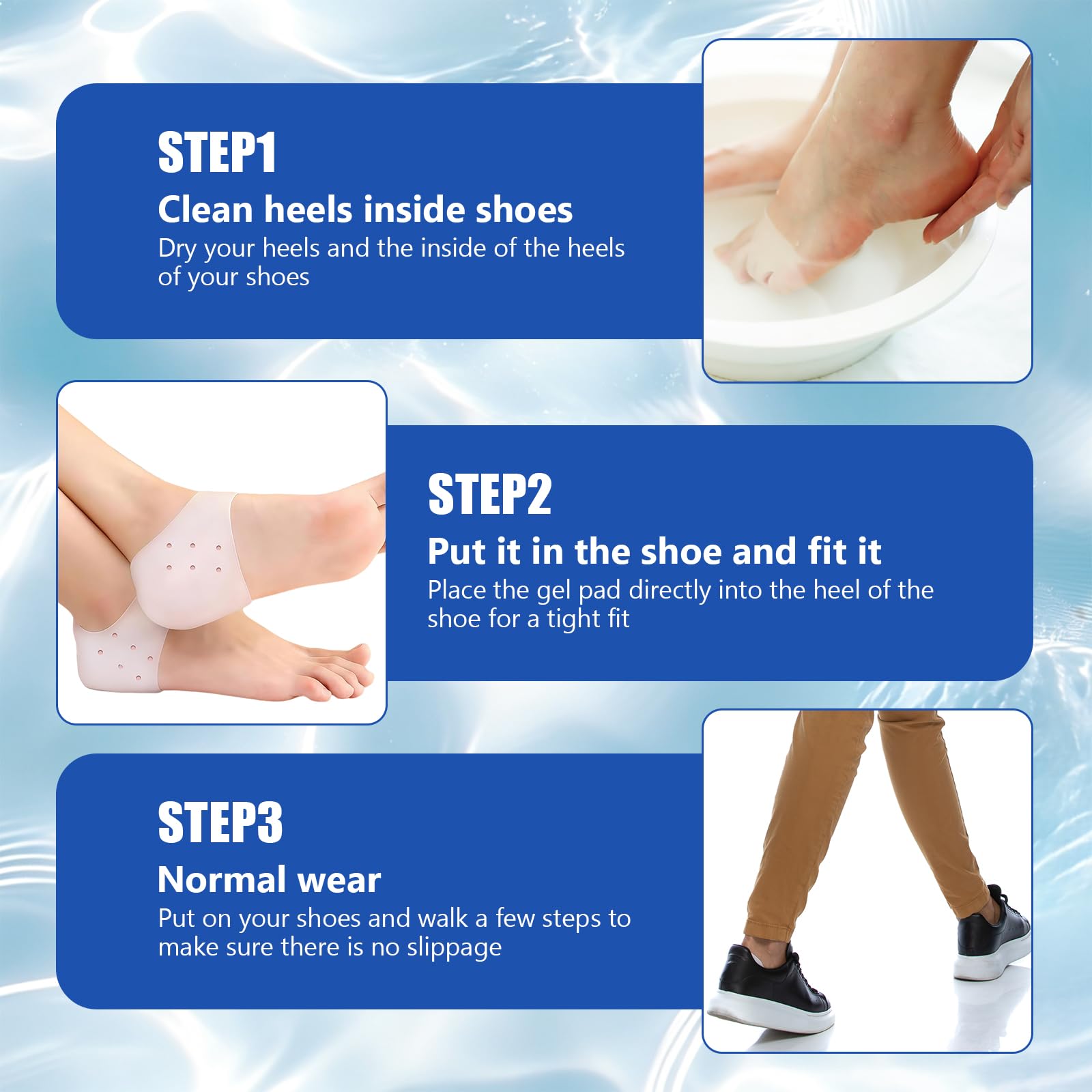 3 Pares Transpirables Protector De Silicona Para TalóN +10 Piezas Tiritas Taloneras, Calcetin Taloneras De TalóN Hidratantes, Contra Deslizamientos Y Frotamientos, Alivia PresióN Plantar, Blanco