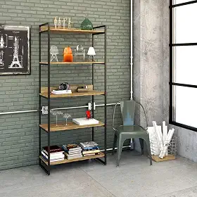 Estante Multiuso 5 Prateleiras 187x80cm Estilo Industrial