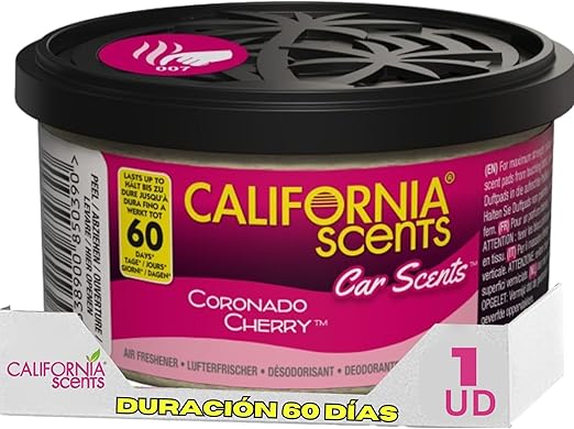 Car Scents air-fresheners display, 12 pcs - Coronado cherry Air fresheners made from 100% fine organic essences and packaged in recyclable aluminum cans. Just open the can, place it wherever you wan