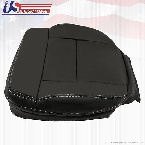Miniatura 3 de Funda de asiento de piel perforada para Ford F-150 Lariat del lado del conductor, color negro