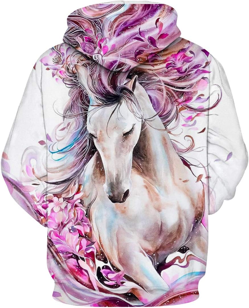 TiwBski Unisex Horse Creative 3D Printed Hoodie Novelty Animal Print Hoodies Sweatshirt - Image 2