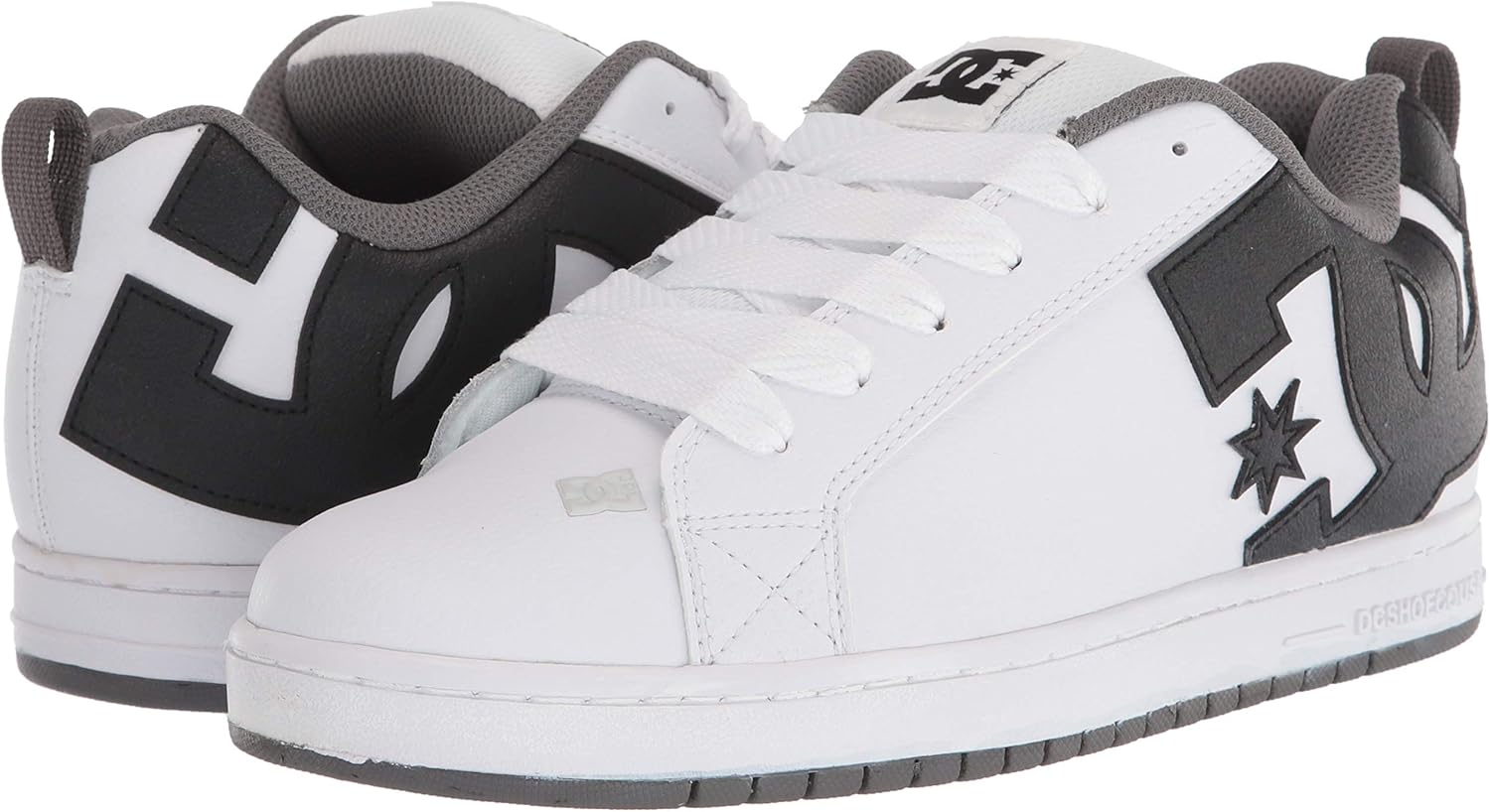 DC Men's Court Graffik Casual Skate Shoes, White/Heather Grey SE, 18 D D US - Image 7