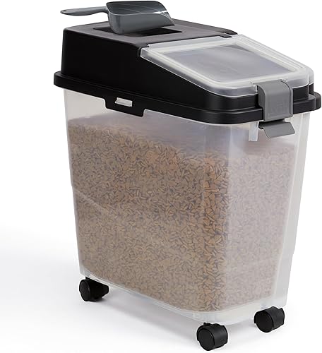 Mighty Tuff Contenedor hermético de almacenamiento de alimentos para perros, hasta 36 libras, con cuchara para porciones, contenedor hermético de