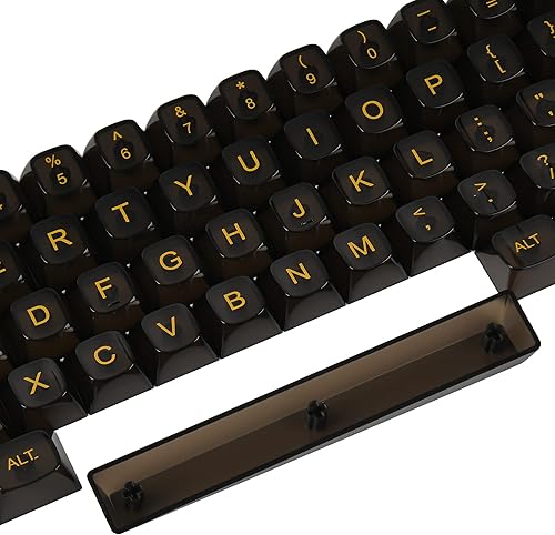 Miniatura 7 de Fogruaden Juego de teclas transparentes de 61 teclas, color negro, perfil OSA, material de policarbonato transparente, solo compatible con teclado