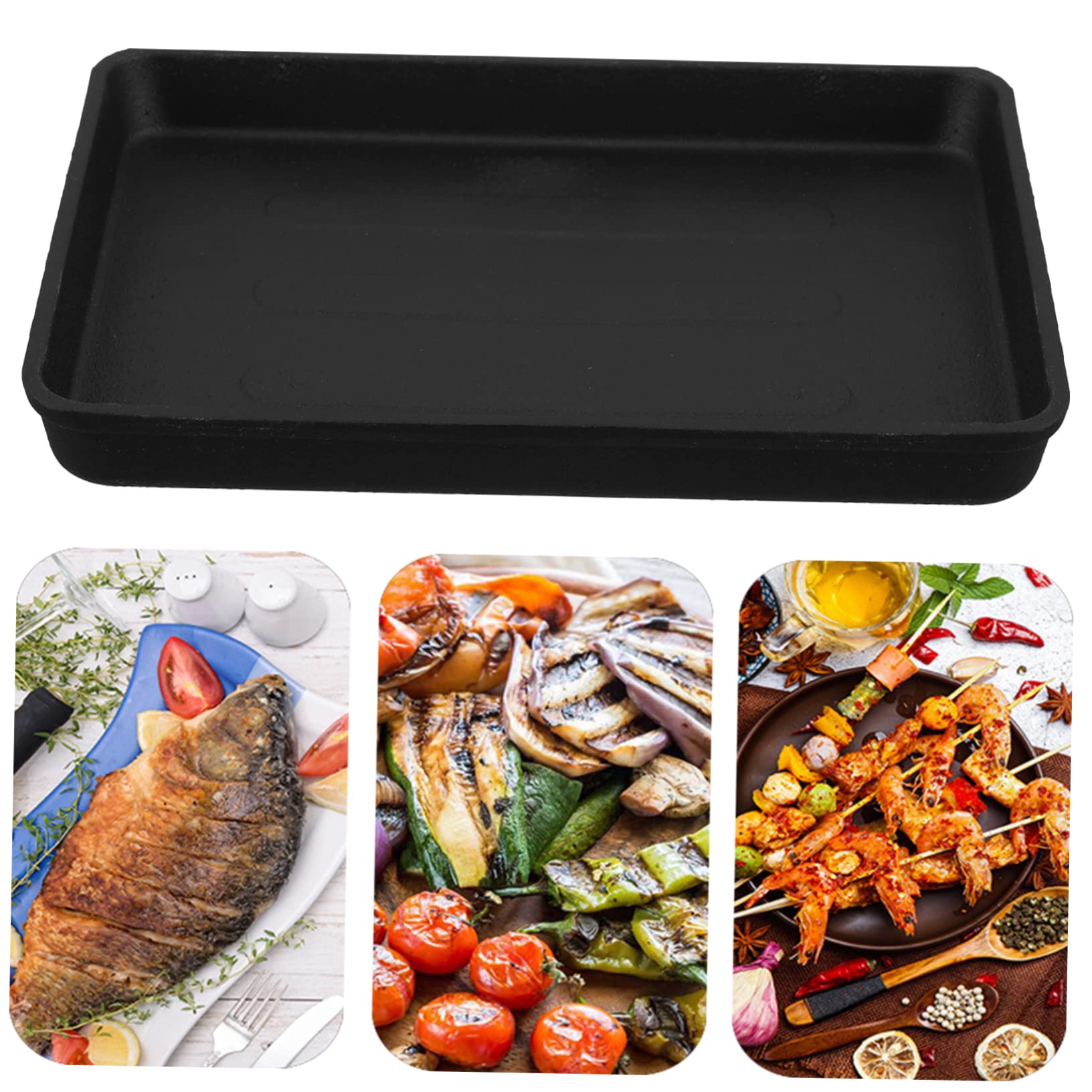Plaque De Barbecue Épaisse En Fonte 7.68X5.71X0.79 Pouces Plaque Plancha Portable Pour Grillades Extérieures Cuisine Facile À Nettoyer