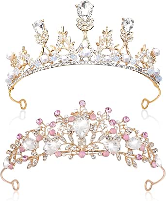 Diadema Corona De Minnie Mouse – Grande Con Orejas, Lazo Rosa Y Purpurina Plateada – Princesa
