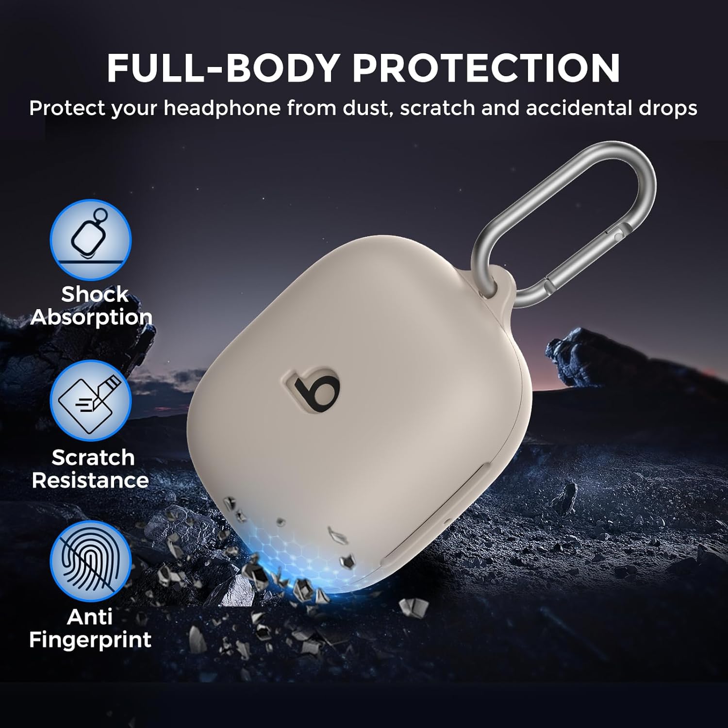 AhaStyle Silicone Case for Beats Powerbeats Pro 2 (2025) with Cleaning Kit & Carabiner [Top Logo Visible] Shockproof Full Protective Skin Case Cover Compatible with Beats Powerbeats Pro 2 2025 - Image 5