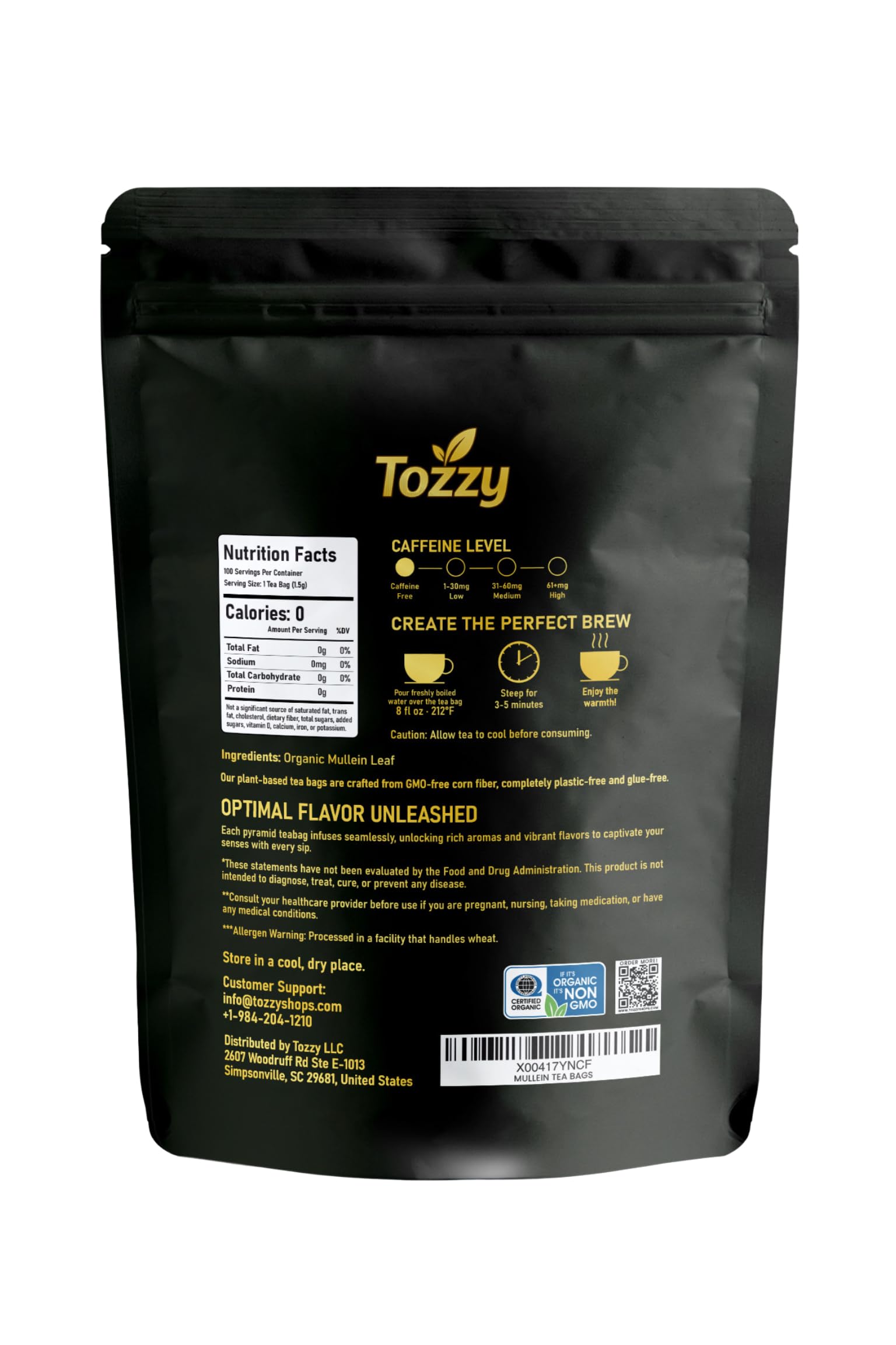 Tozzy Tea Snapklik.com : Tozzy Organic Mullein Tea 100 Count