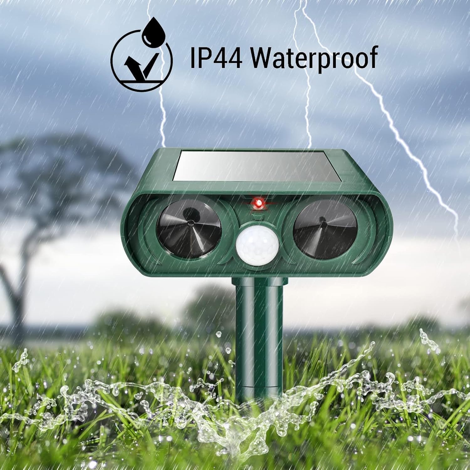4 Pack Solar Ultrasonic Deer Repellent, Animal Repeller & Deer Deterrent Cat Repellent Outdoor for Raccoon, Rabbit, Dog, Waterproof with Motion Detector for Yard Garden