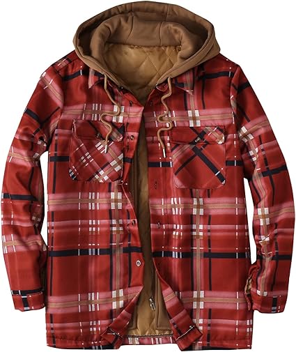 red plaid snowboard jacket