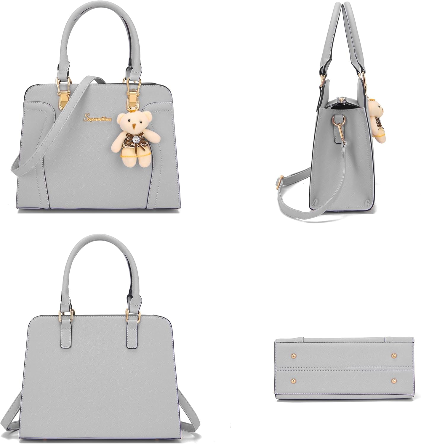 Soperwillton Purses for Women Crossbody Shoulder Handbags Top Handle Satchel Tote Bag Wallet Set 3pcs | Wallet, Set, 3pcs - Image 4