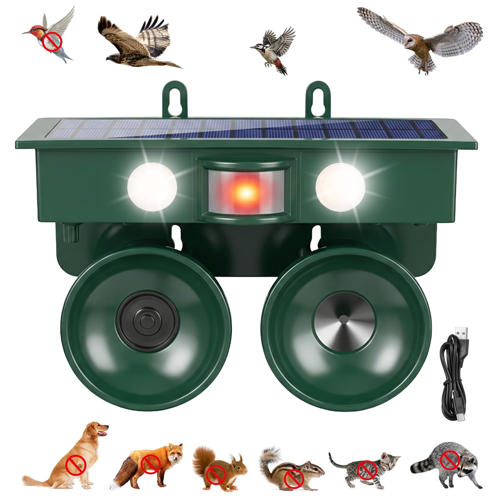 Photo 1 of 2026 Solar Ultrasonic Bird Repellent Devices Bird Deterrents for Outside Pigeon Repeller Outdoor Animal Repellent to Keep Woodpecker Pigeon Out of Balconies Patio Garden Farm
