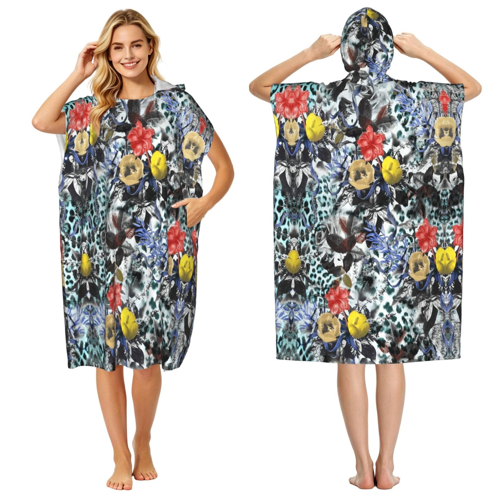 Poncho de bain microfibre pour se changer facilement sur la plage