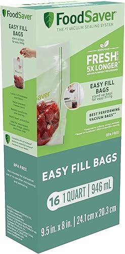 Miniatura 7 de FoodSaver Bolsas selladoras al vacío de 1 galón de fácil relleno, de grado comercial y reutilizables, 10 unidades, 1 galón, transparente