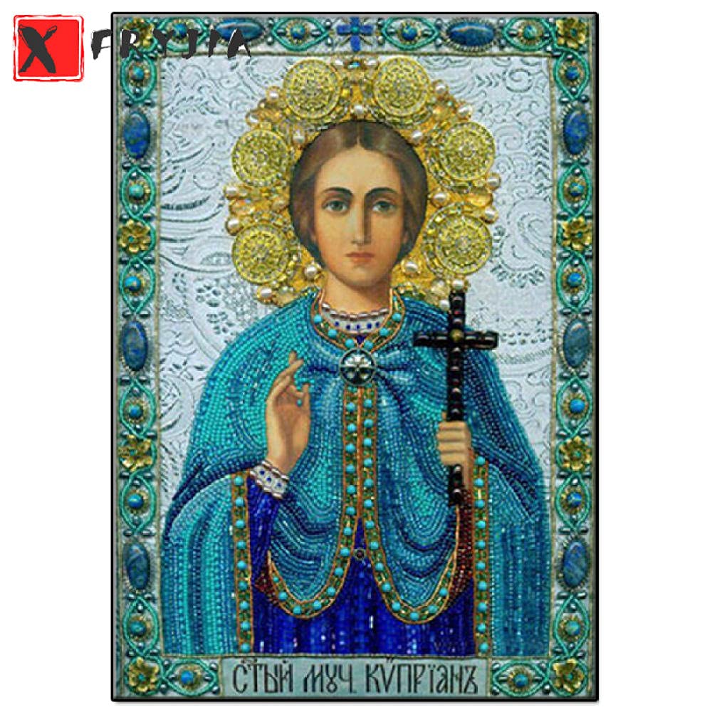 Broderie diamant 5D religieux point de croix plein rond mosaïque 100x130cm