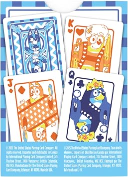 Bicycle Bluey Playing Cards Deck Collectible Toys for Family Game | Official Bluey artwork, Custom court cards with Bluey Bingo Bandit and Chilli, Air Cushion Finish, Made in USA