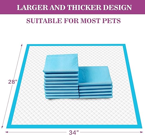 Miniatura 7 de IMMCUTE Almohadillas para orinar para perro extra grandes de 28 x 34 pulgadas almohadillas para orina para cachorros de entrenamiento XL súper