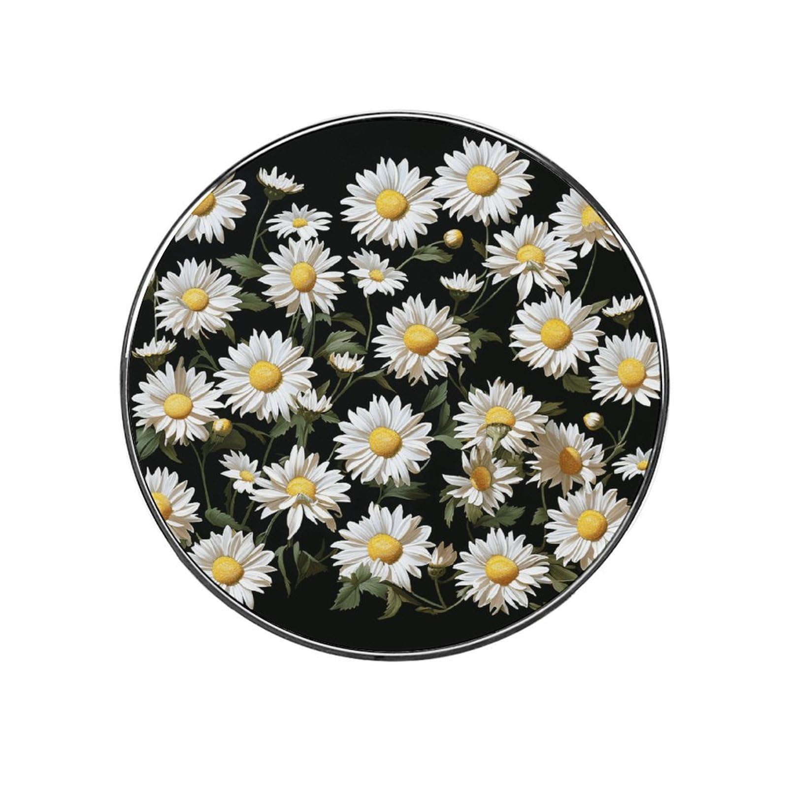 Refrigerator Magnet Daisy Printing Fridge Magnet Alloy Material,Fun Personalized Refrigerator Sticker Round Decorative Magnet for Whiteboard Kitchen Locker