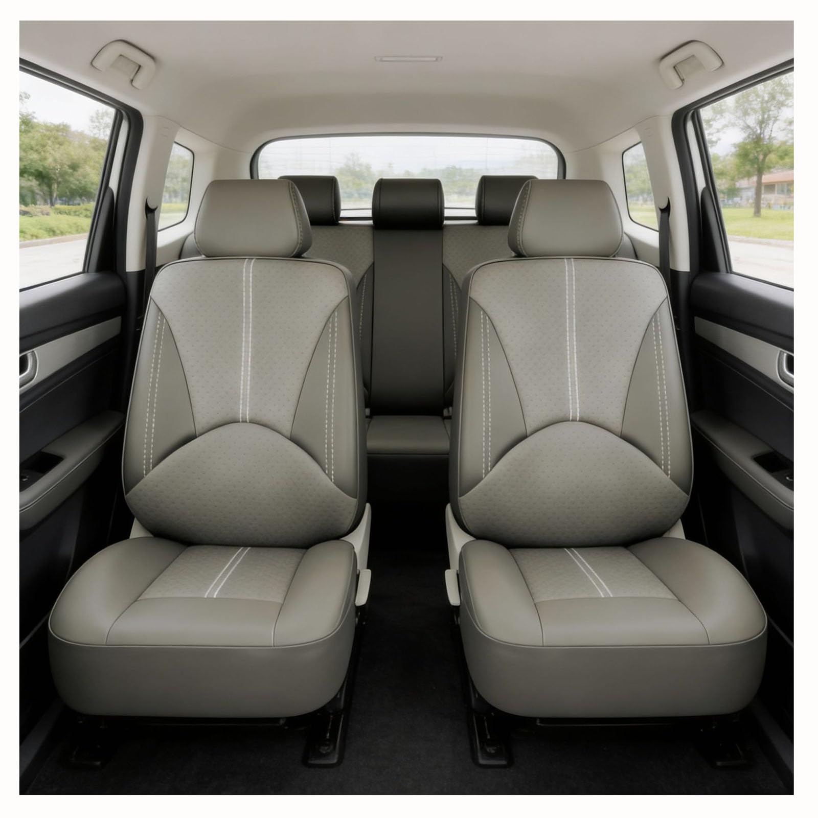 YQVDQRTXS Car Seat Cover for Ford Fiesta/Fiesta Zetec S/Fiesta Mountune/Fiesta St 2000-2026 Soft Breathable Durable Waterproof Car Seat Protector Covers Easy Wipe Clean Anti-Slip Design,Grey