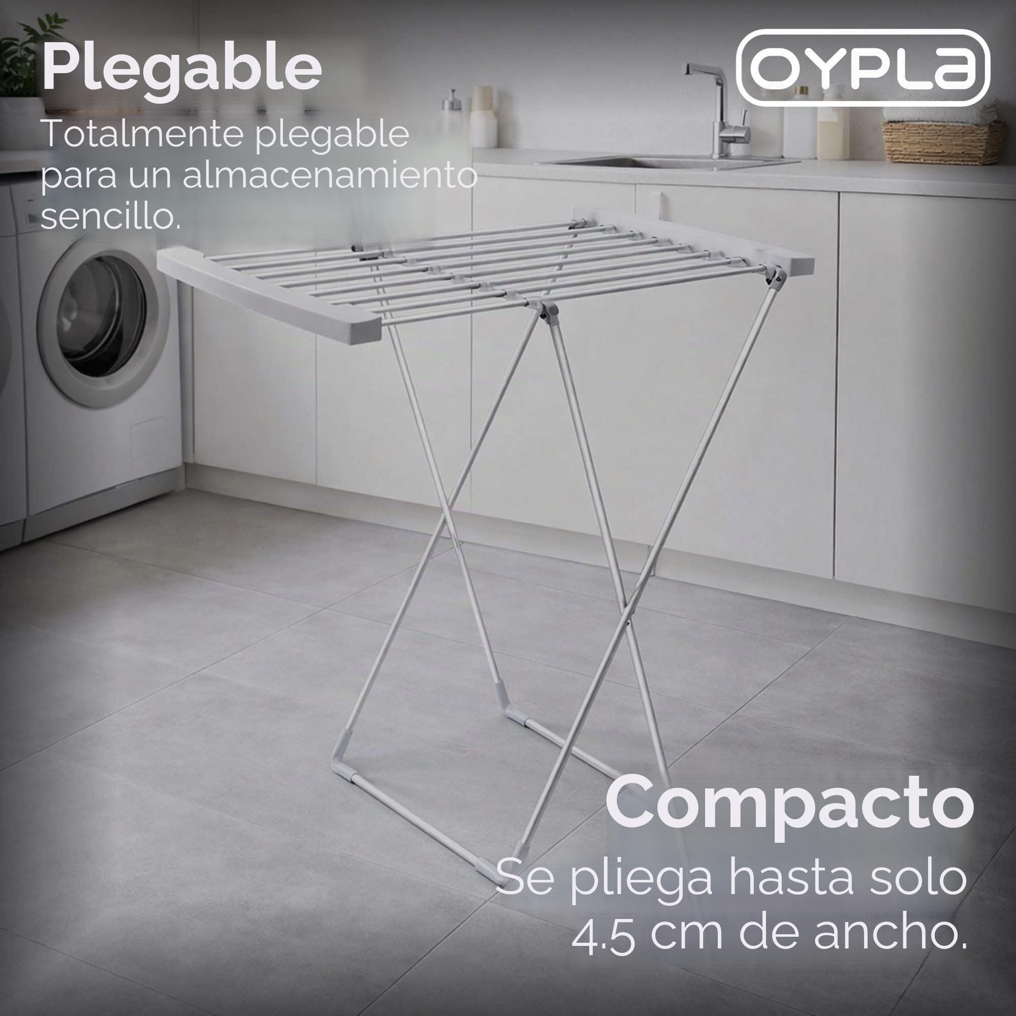 Oypla Tendedero eléctrico Plegable con calefacción para Caballos (8 Bares)