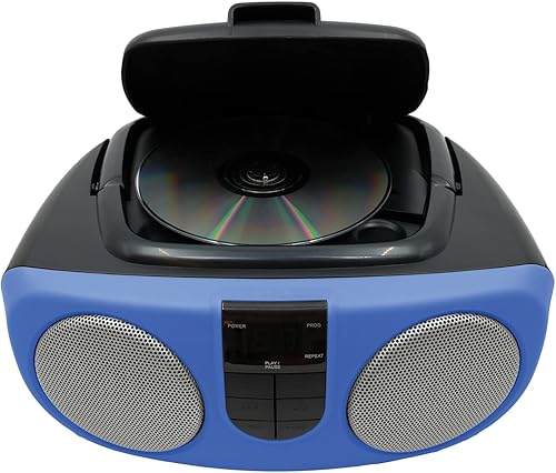 Miniatura 5 de Proscan PRCD243M-BLUE - Caja portátil de CD Boom de 2.4 vatios RMS con radio AMFM (azul)
