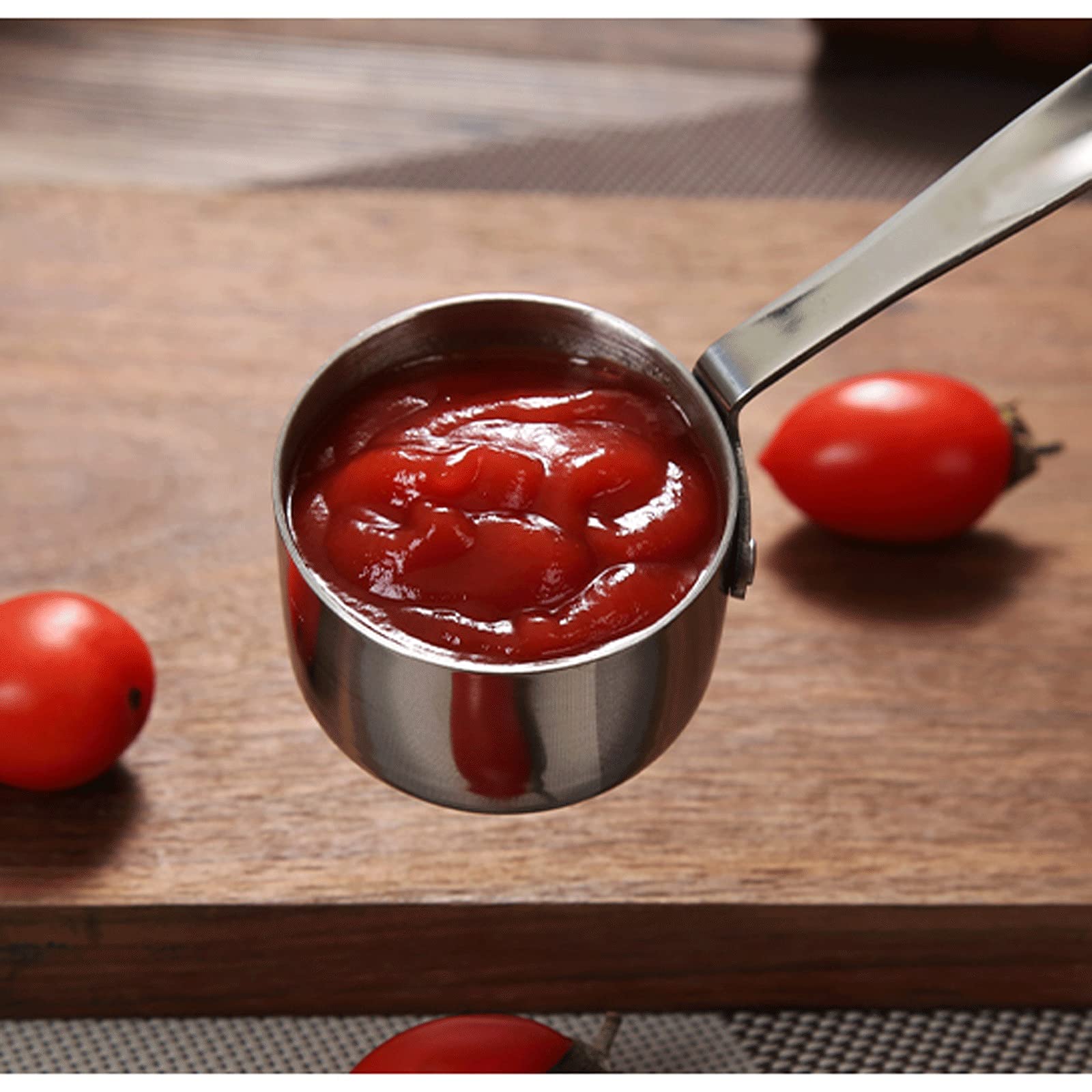 Krüge für Sahne und Milch, Wandverdickte Edelstahl Sauciere 120 ml oder 200 ml, Sauciere mit verlängertem Griff (ein Stück/Roségold) Milch (Größe: Mittel) (Größe : M)