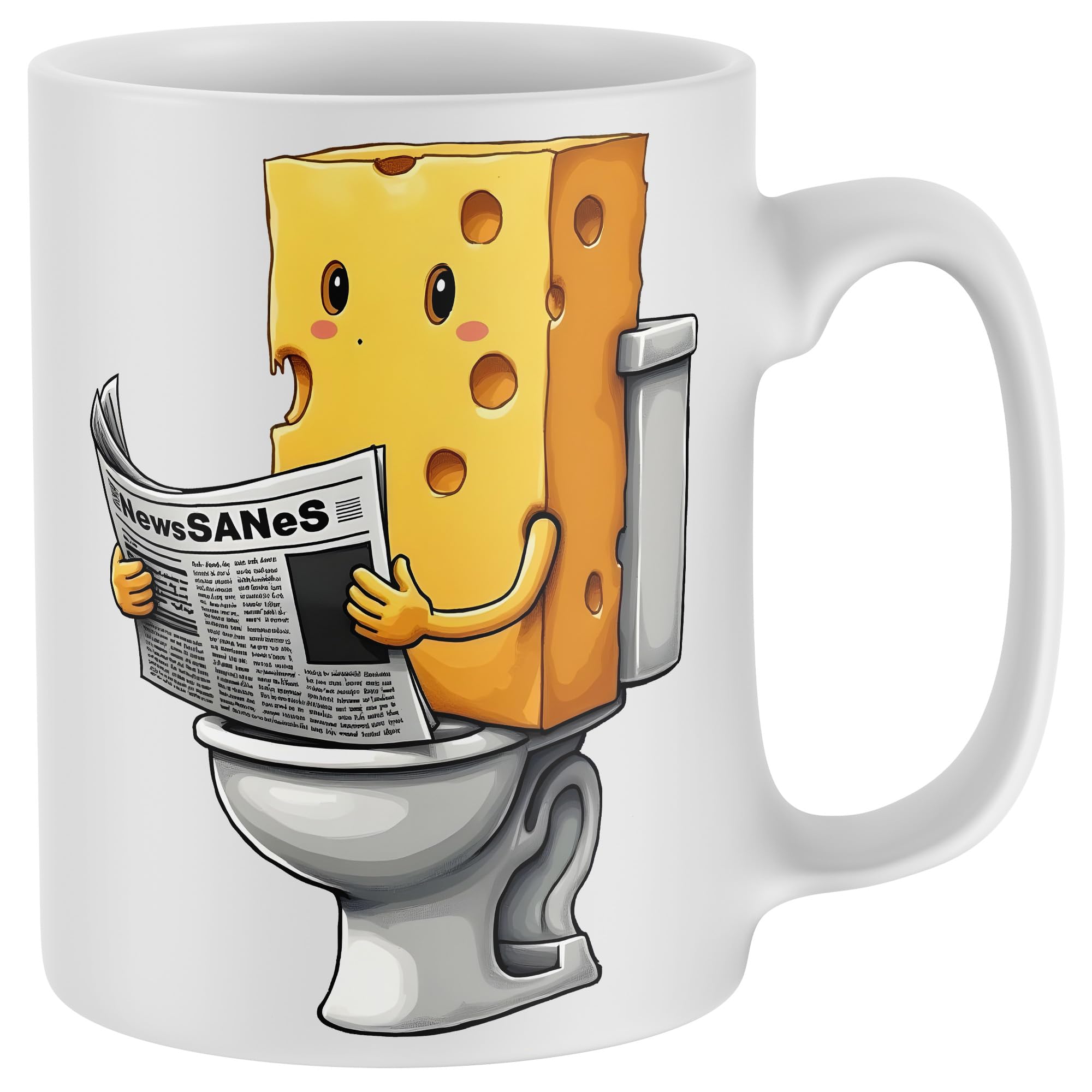 Purple Print House Funny Cheese Toilet Mug Newspaper Homour Cup Christmas Birthday Stocking FIller Gifts Men Women