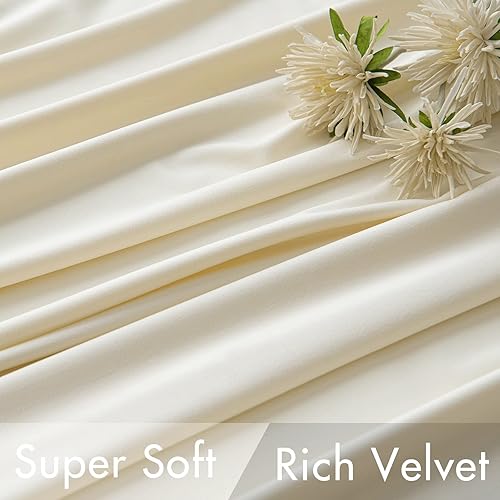 Miniatura 4 de MIULEE Cortinas de terciopelo de 84 pulgadas de largo, 2 paneles de cortinas de lujo para oscurecer la habitación, para dormitorio, sala de estar,