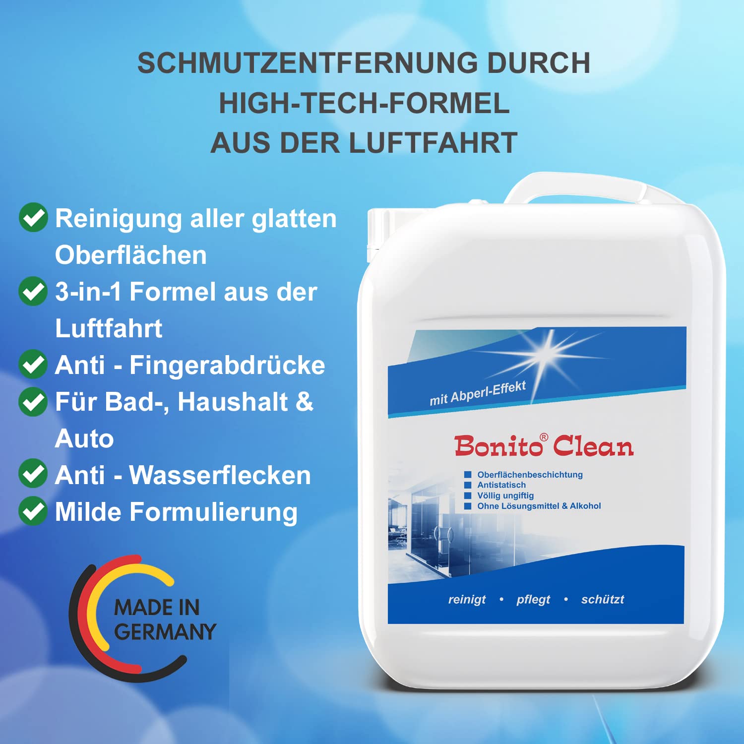 Bonito de Clean 10 litros limpiador de ventanas, superficie Lavado | revestimiento
