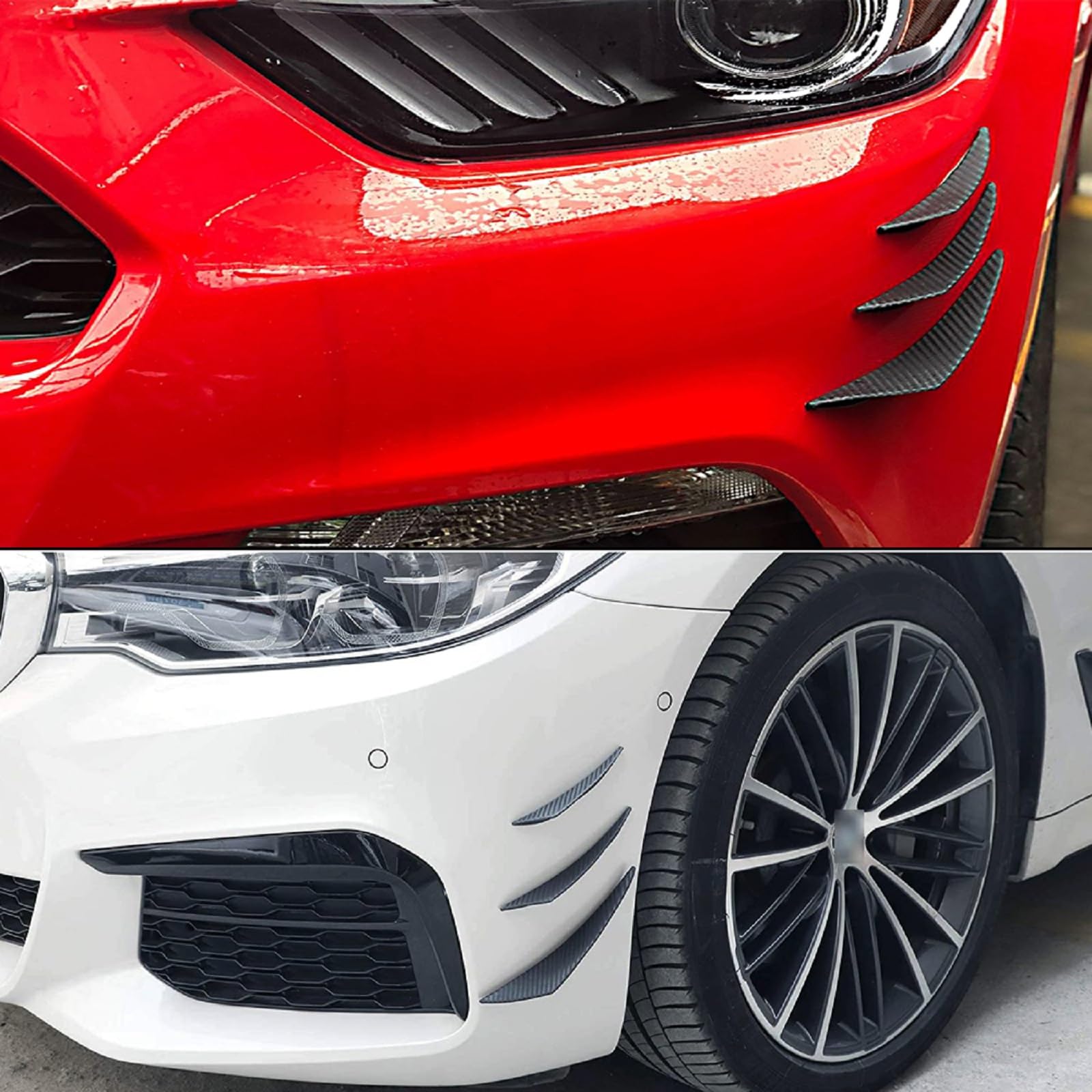 Alerón Delantero Para Hyundai Bayon 2021-2025 - Splitter En Fibra De Carbono (Negro/Rojo) - Mejora Aerodinámica