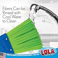 Vista 6 de LOLA Escoba de batir resistente, cepillo de mano, cerdas duraderas, barre la suciedad y los desechos, compacta, agujero para colgar para fácil