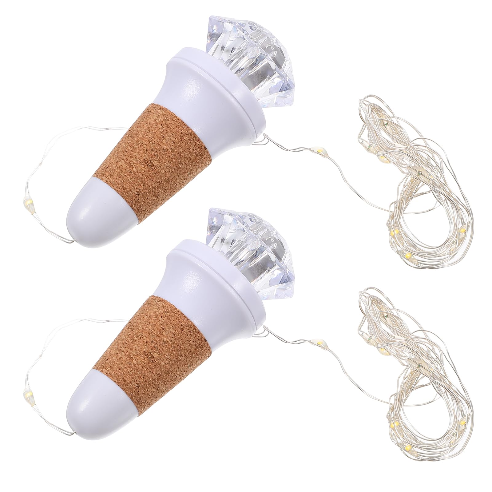 Uonlytech USB Rechargeable Diamond String Lights with Seven Color Flash for Wedding Party Bar Indoor Decor Bottle Cork Lamp