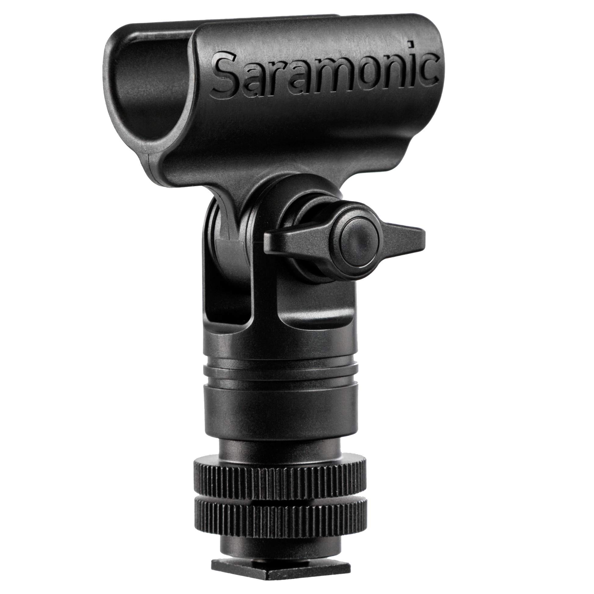 Saramonic SR-SMC1 Shotgun Microphone Mounting Bracket Clip with Cold Shoe, 1/4", 3/8", & 5/8" Threads for Cameras, Tripods, Stands & Boom Poles
