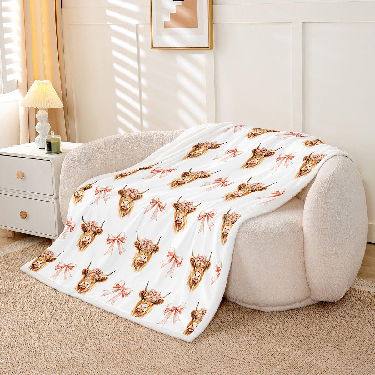 Homewish Süß Hochlandrind Sofadecke 150x200cm
