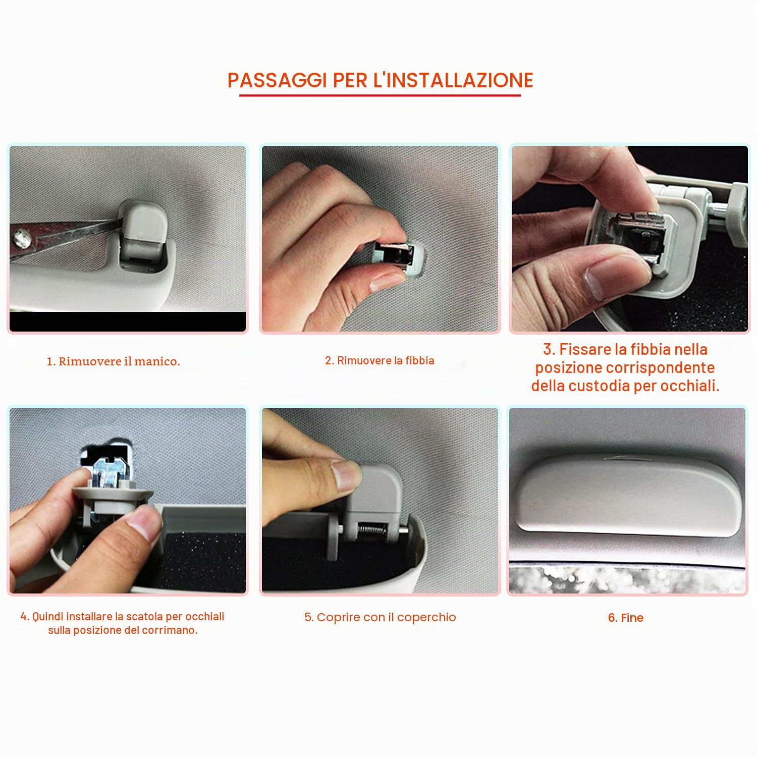 CDEFG Compatibile con Yaris/Yaris Cross 2021 2022 2023 2024 2025 Auto Custodia per Occhiali ABS Anteriore Sunglasses Holder Box Portaocchiali Interni Accessori (Grigio)