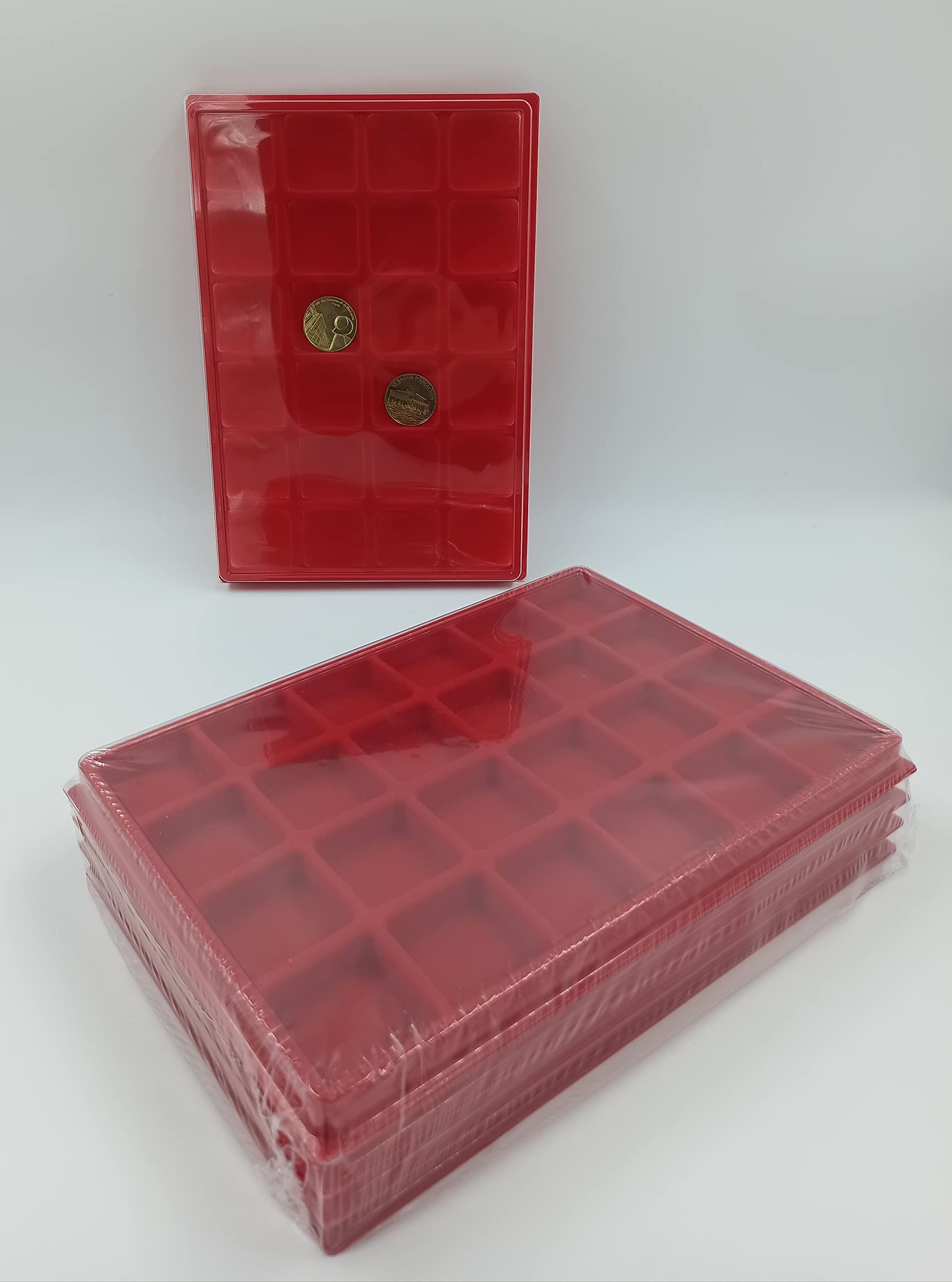 Générique 10 Box/collecteurs/Plateaux Velours avec Couvercle pour médailles touristiques Monnaie de Paris