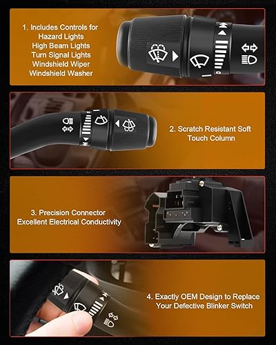 Miniatura 5 de Interruptor de señal de giro multifunción interruptor combinado puño para Ford Explorer 1999-2001 2002-2003 Ford Explorer Sport Trac 2004 Ford F150